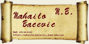 Mahailo Bačević vizit kartica